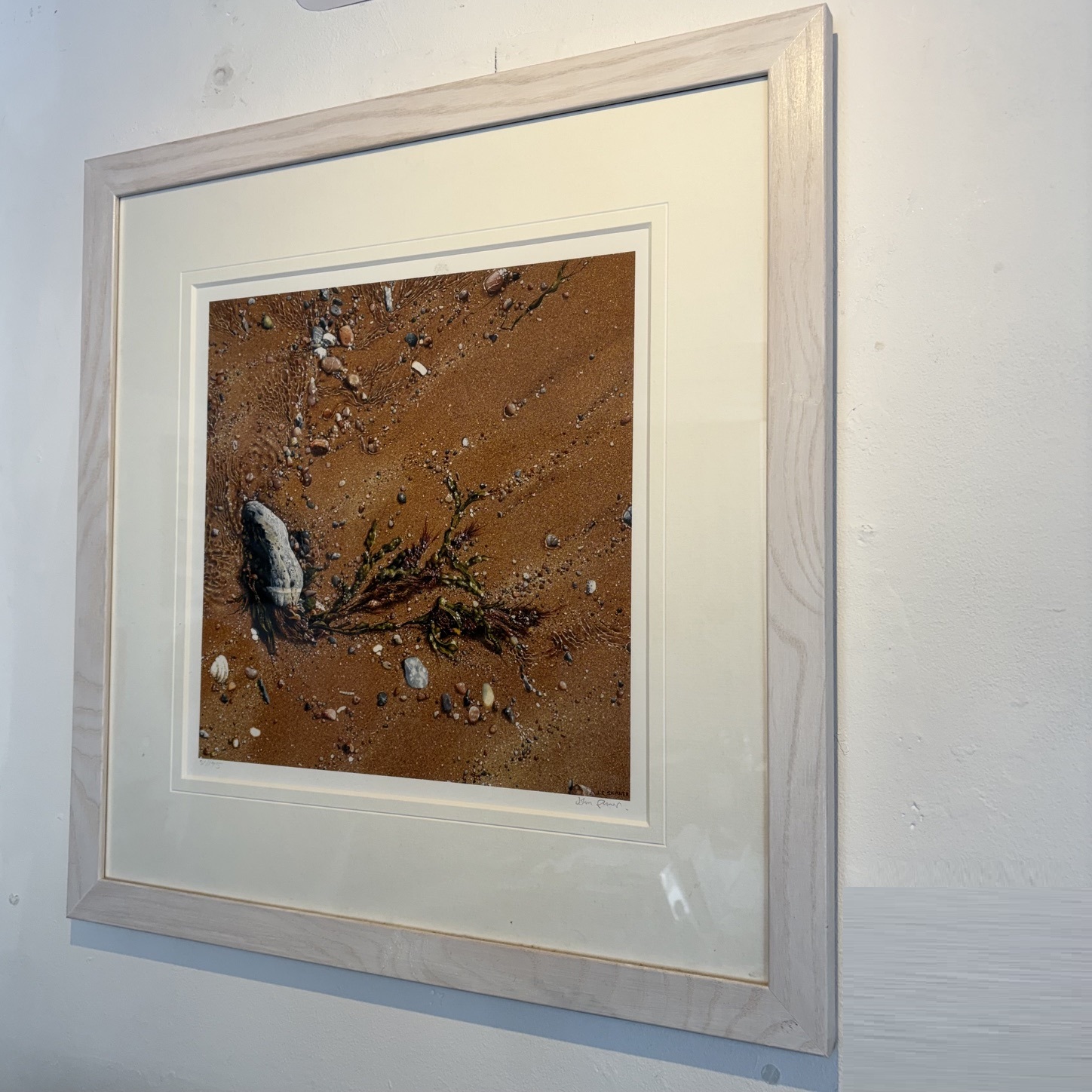 Teignmouth Sands Painting with Mounting and Frame