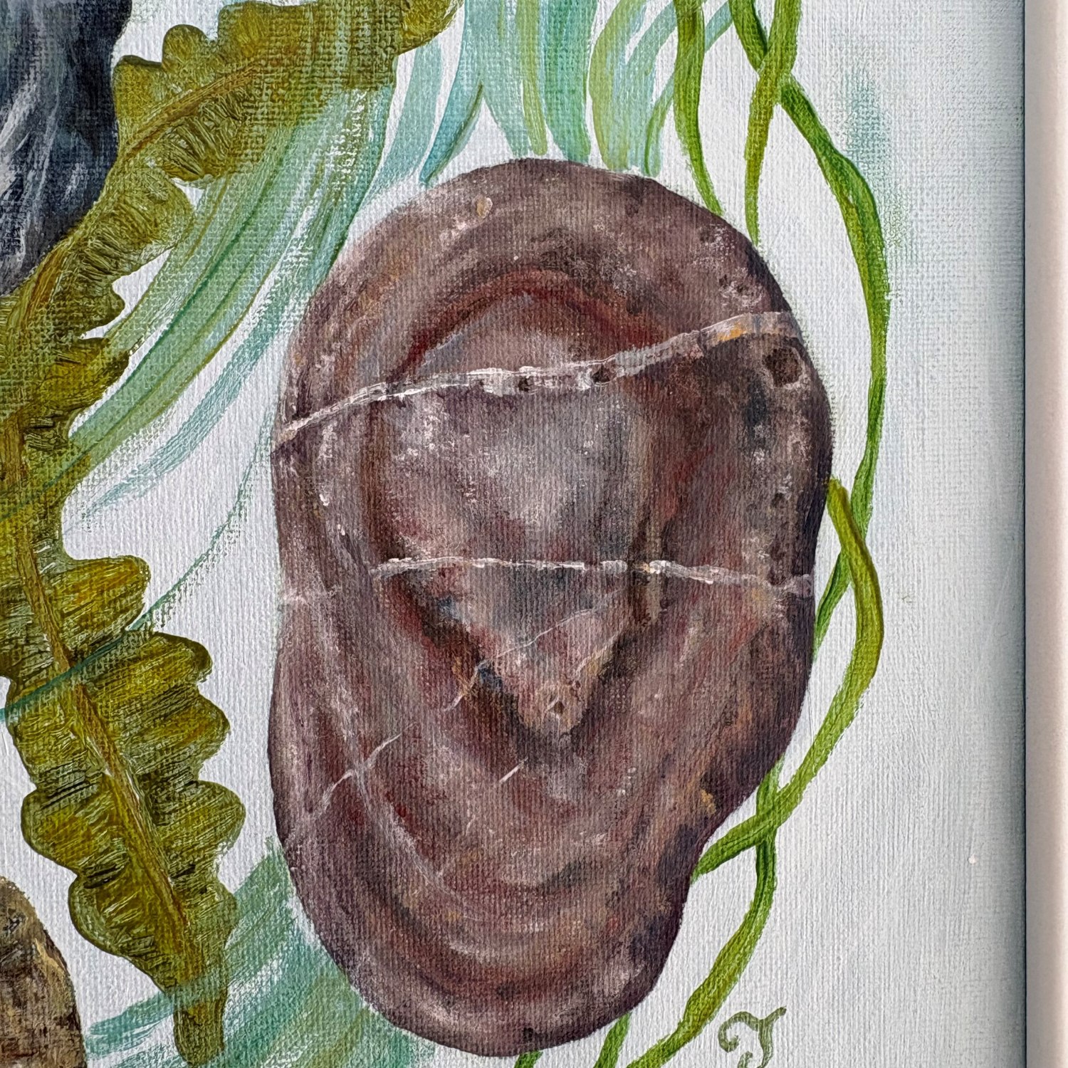 Holcombe Beach Finds Painting by Clare Jenkinson
