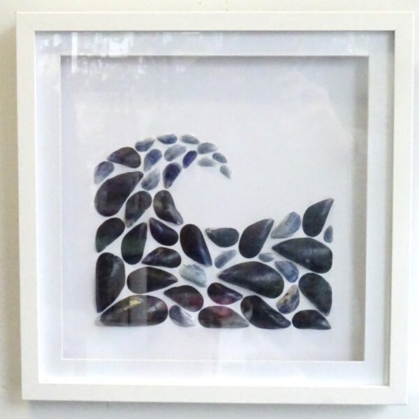 The Wave - Mussel Shell Artwork with Frame