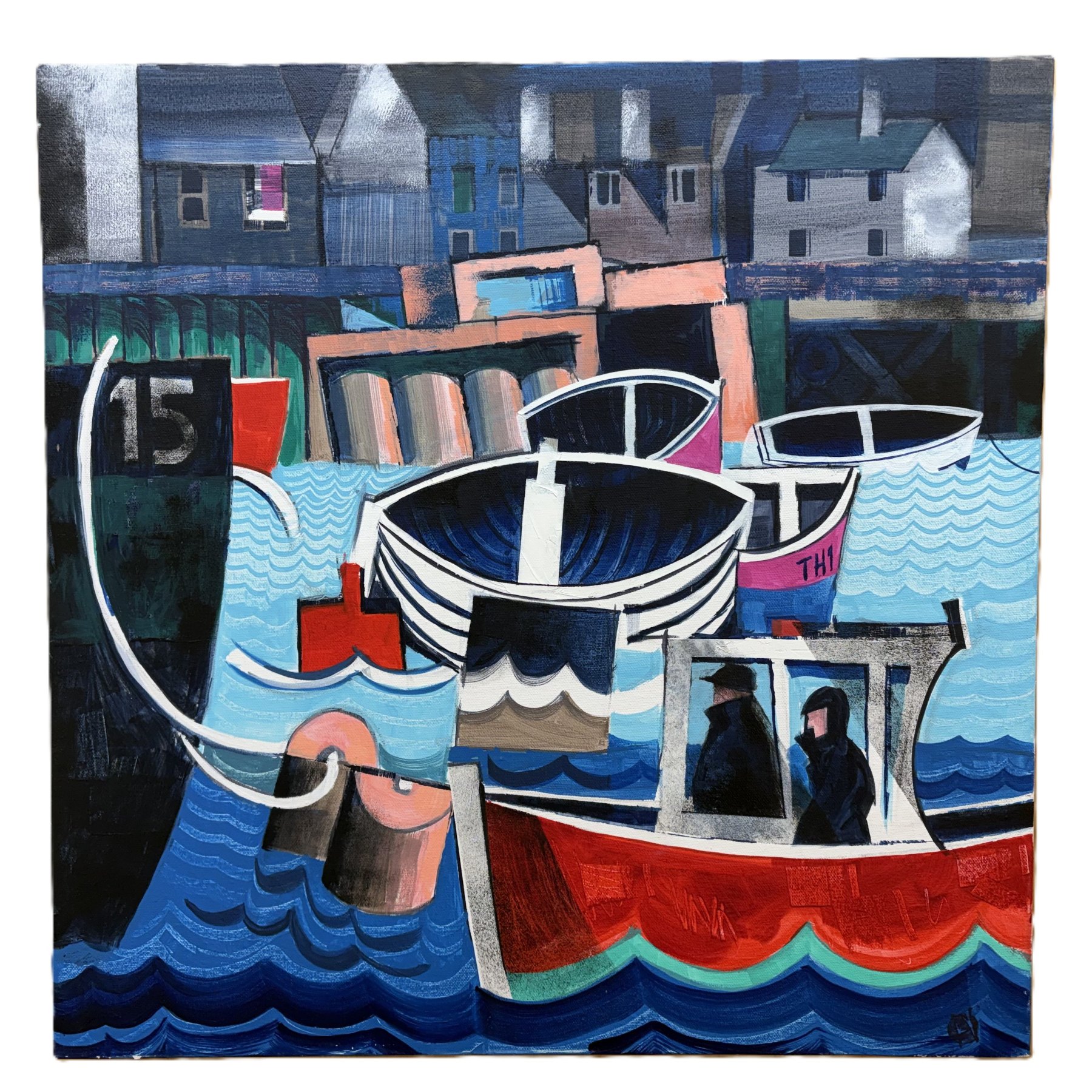Boats in Teignmouth Original Painting ny Tony Homer