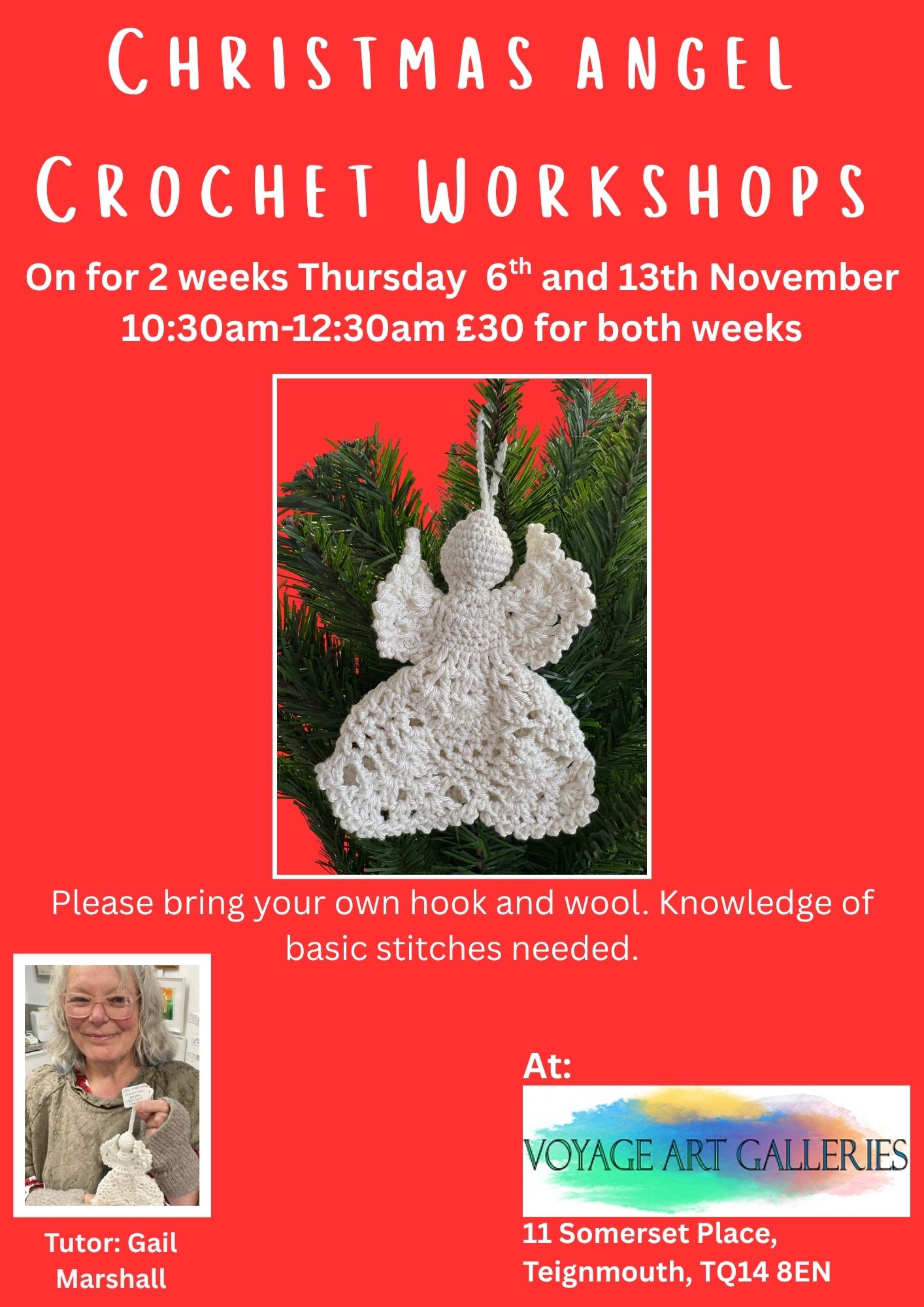 christmas-crochet-workshop-voyage-fair-trade Teignmouth Christmas Angel Crochet Workshop