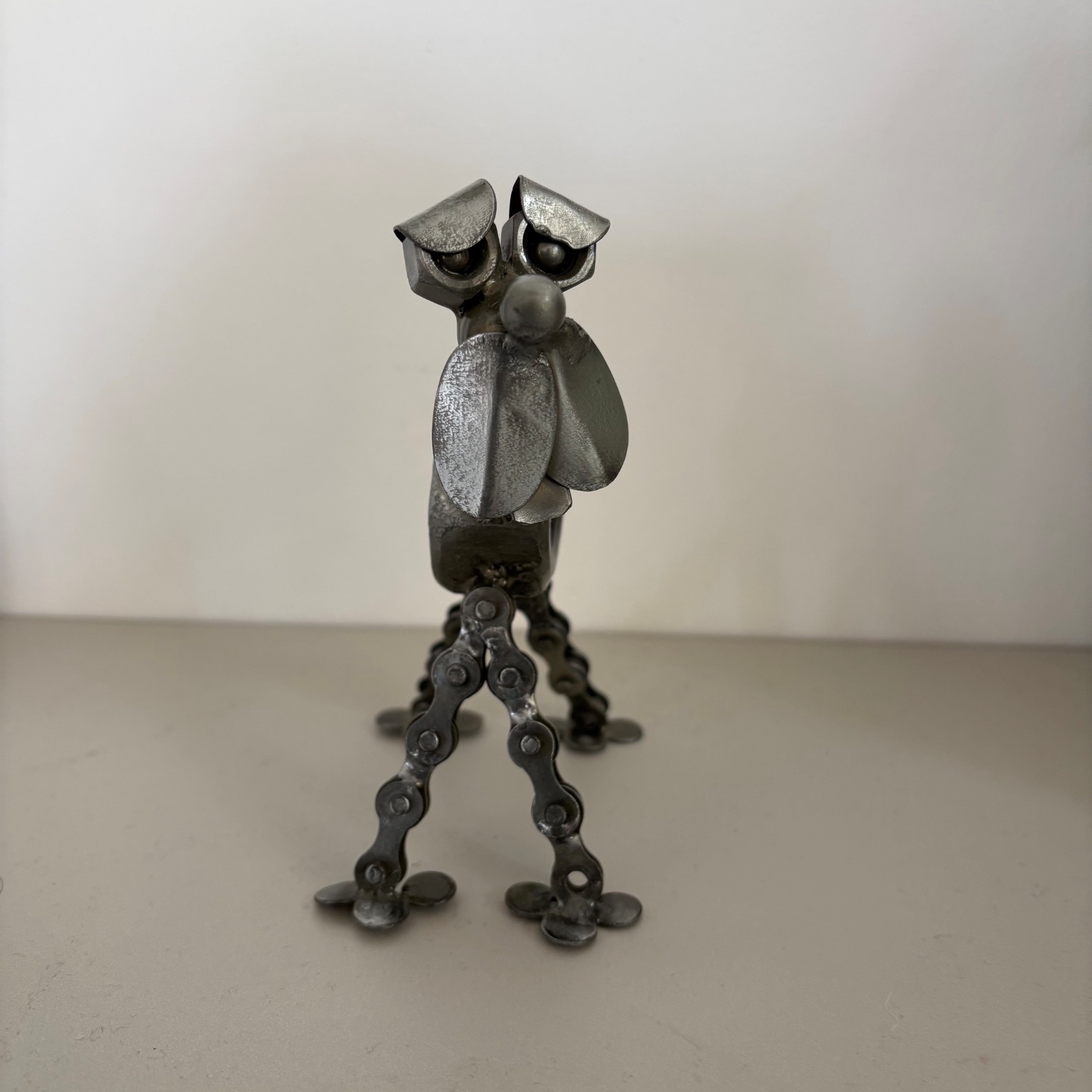 Recycled Metal Dog Face Ornament