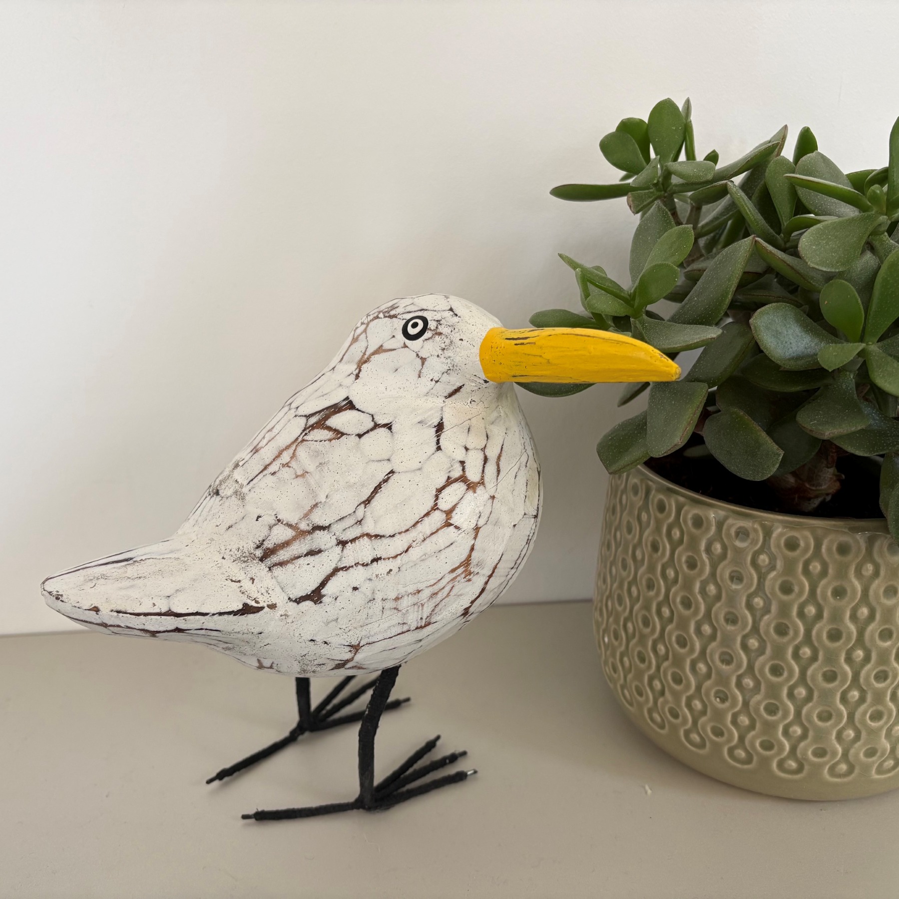 Wooden Comical Seagull Ornament