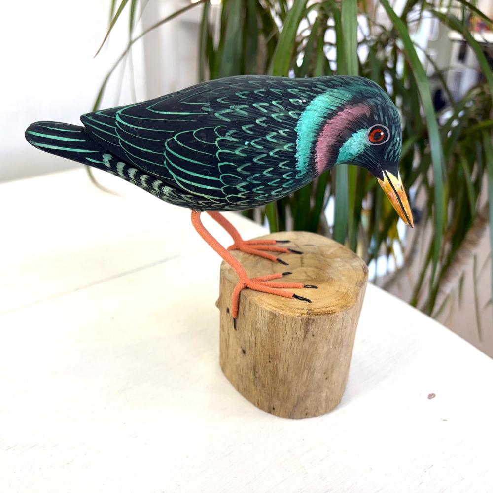 Wooden Starling Ornament