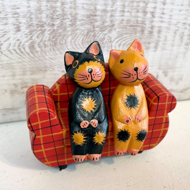 2 Cats on a Tartan Sofa Ornament