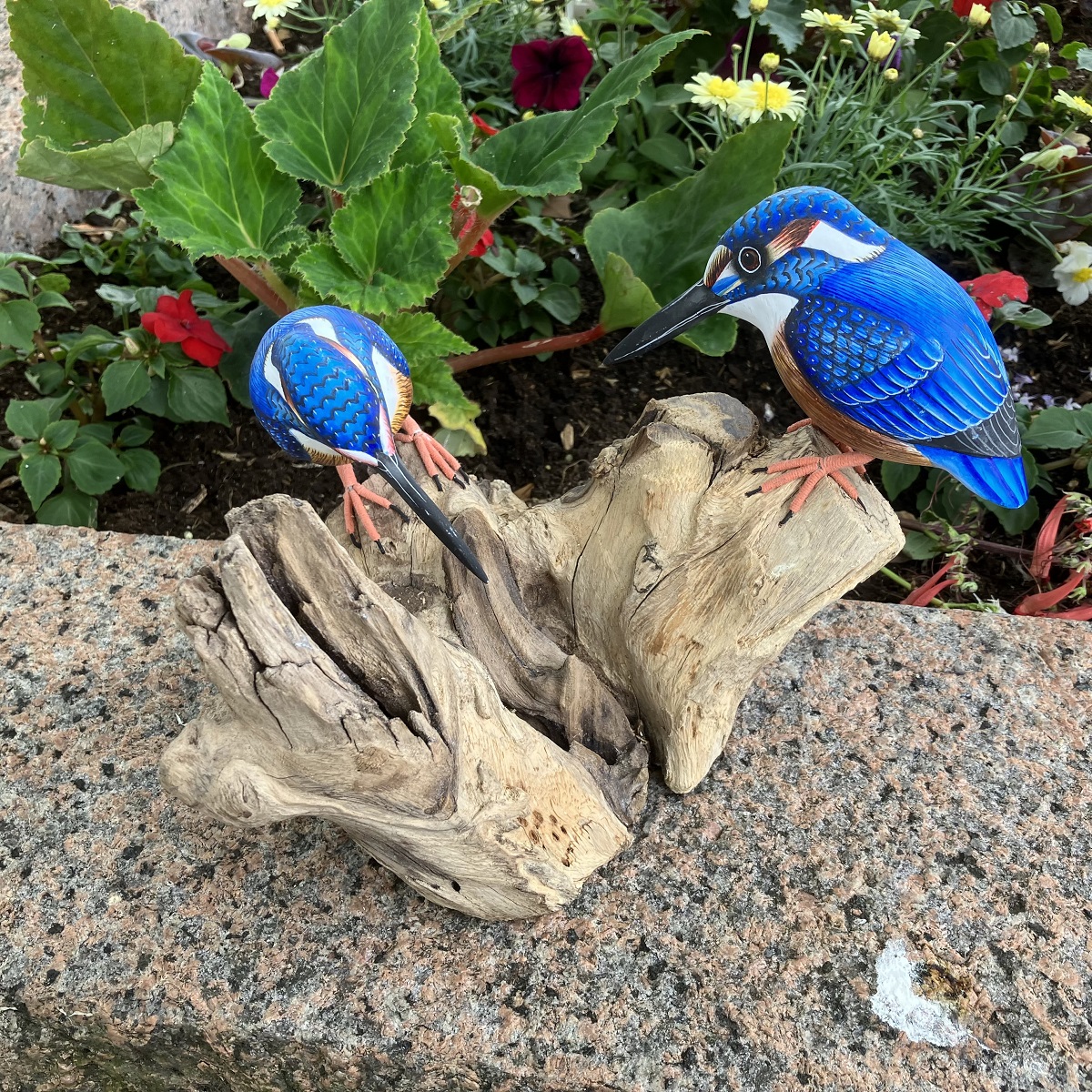 2 Kingfishers on Root Ornament