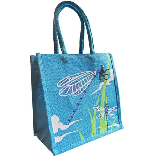 Dragonfly Jute Shopping Bag