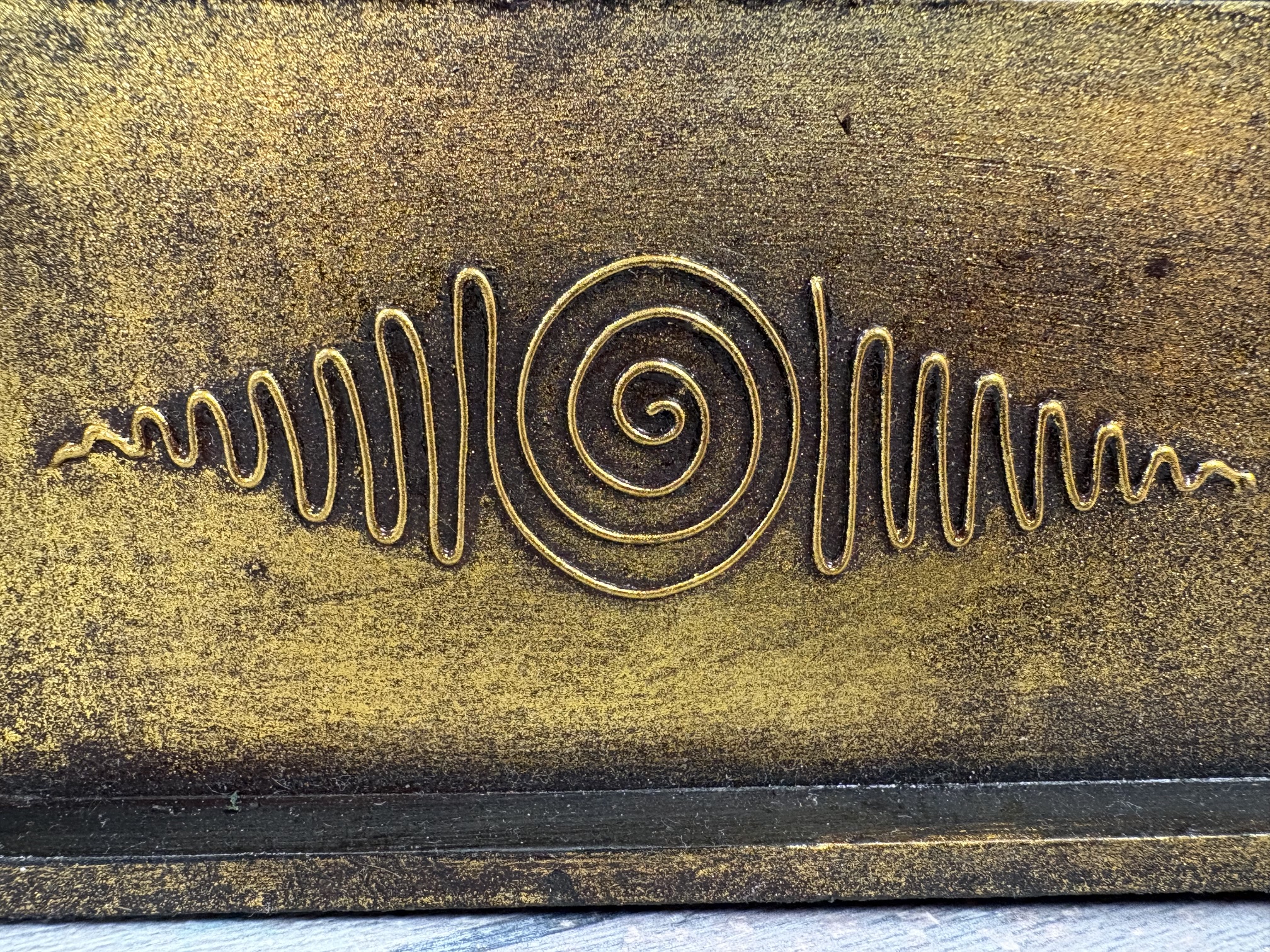 A Handmade Goden Wooden Trinket Box