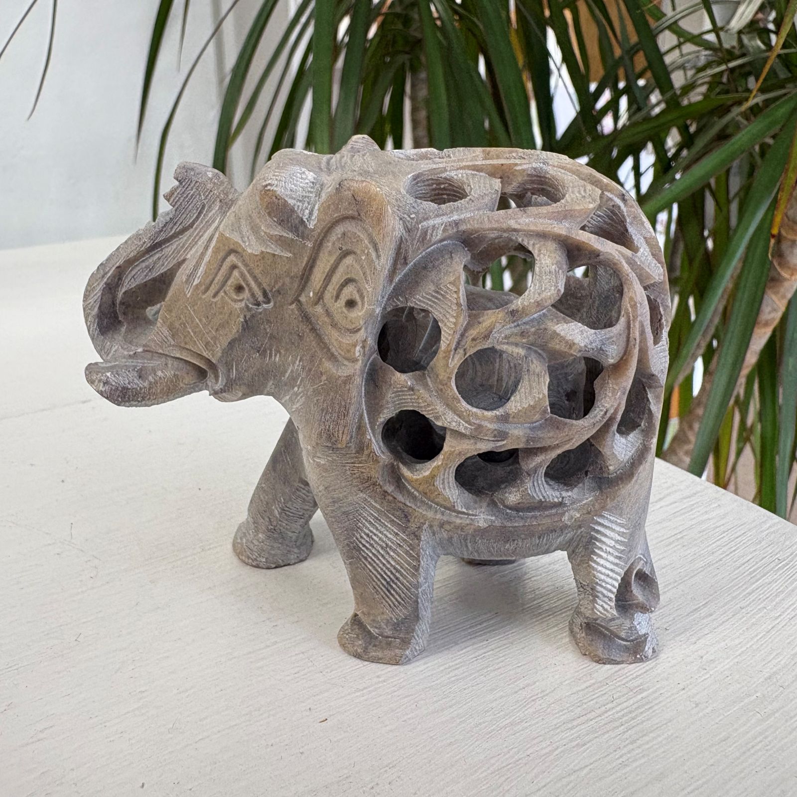 Hand Carved Soapstone Elephant Ornament