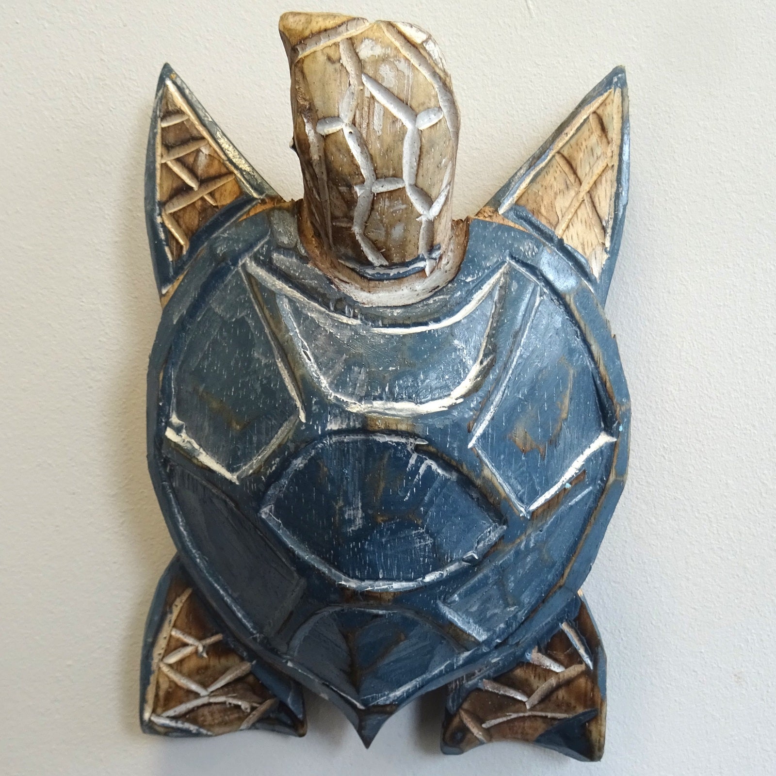 Dark Blue Wooden Sea Turtle