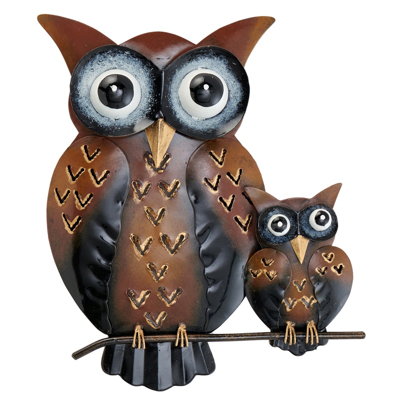 Recycled Iron Owl Wall Art