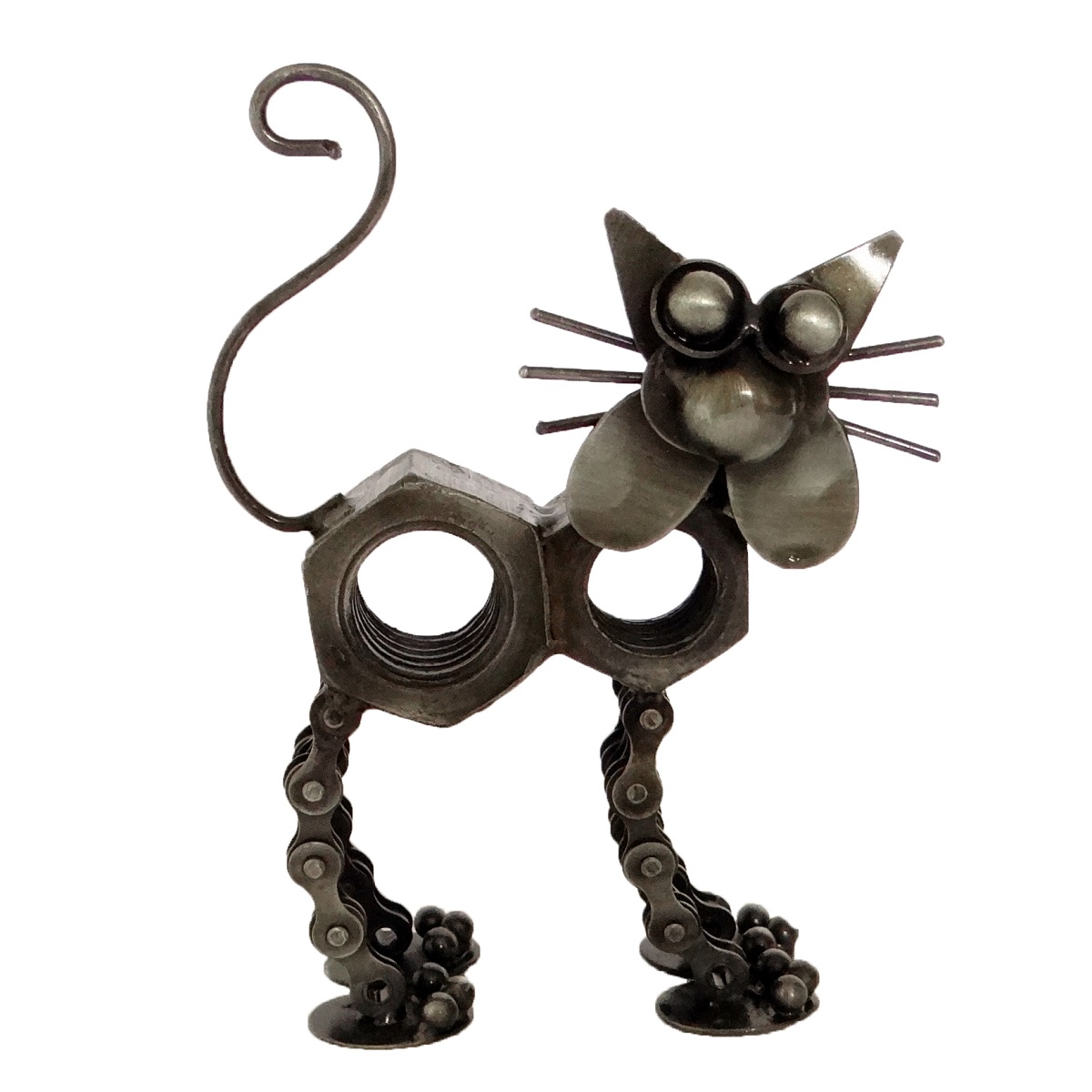 Rcycled Bike Parts Cat Ornament