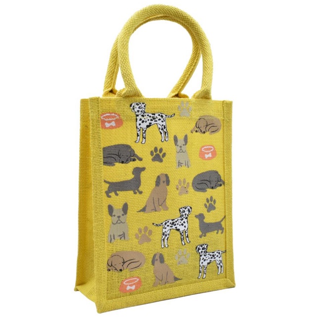 Small Dogs Jute Shopping Bag - Eco Friendly Dog Lover Bag UK