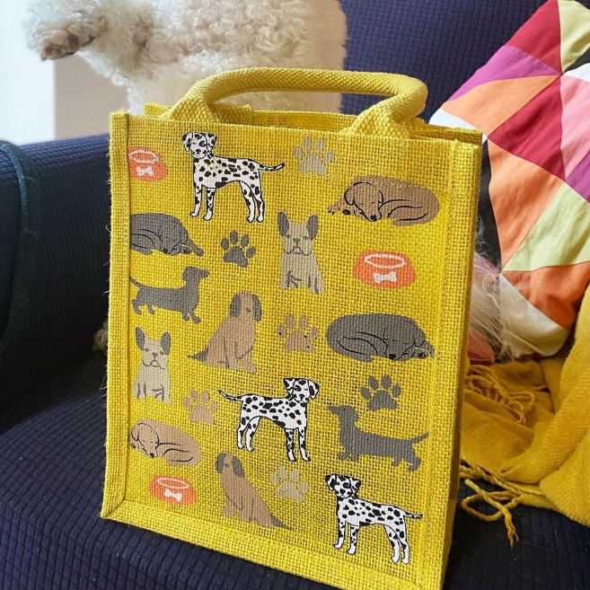 Small Dogs Jute Shopping Bag