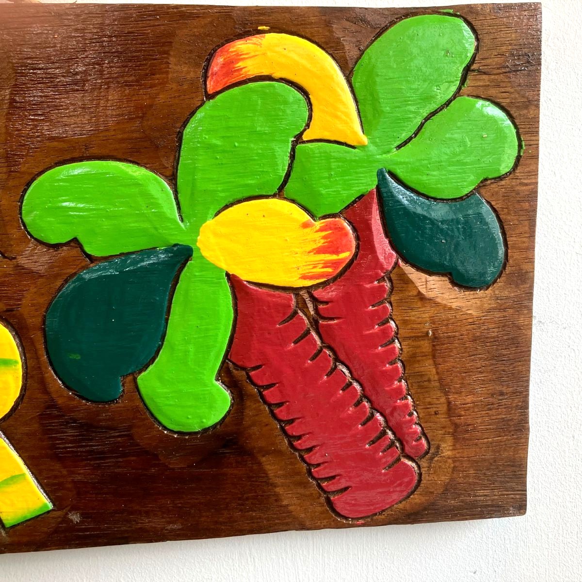 Palm Trees on Wooden Tiki Bar Sign