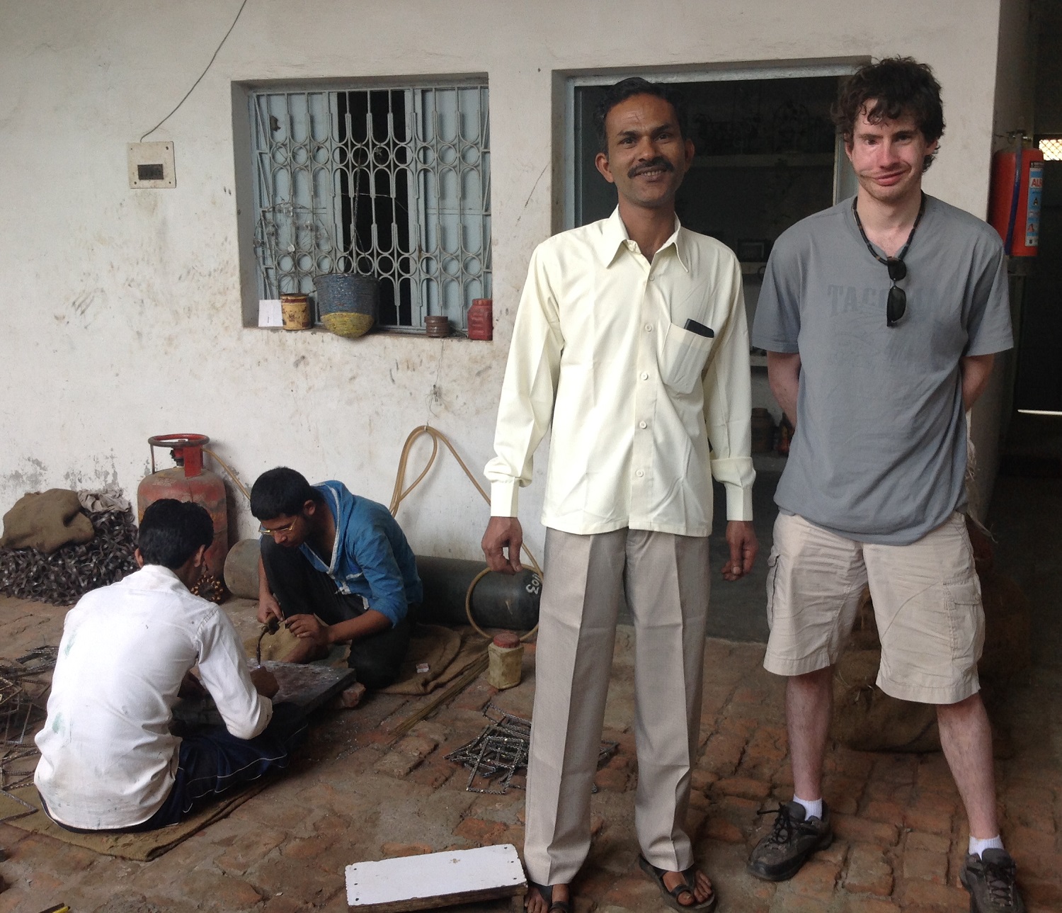 Sam Birtwistle with Noah's Ark Fair Trade Organisation in India