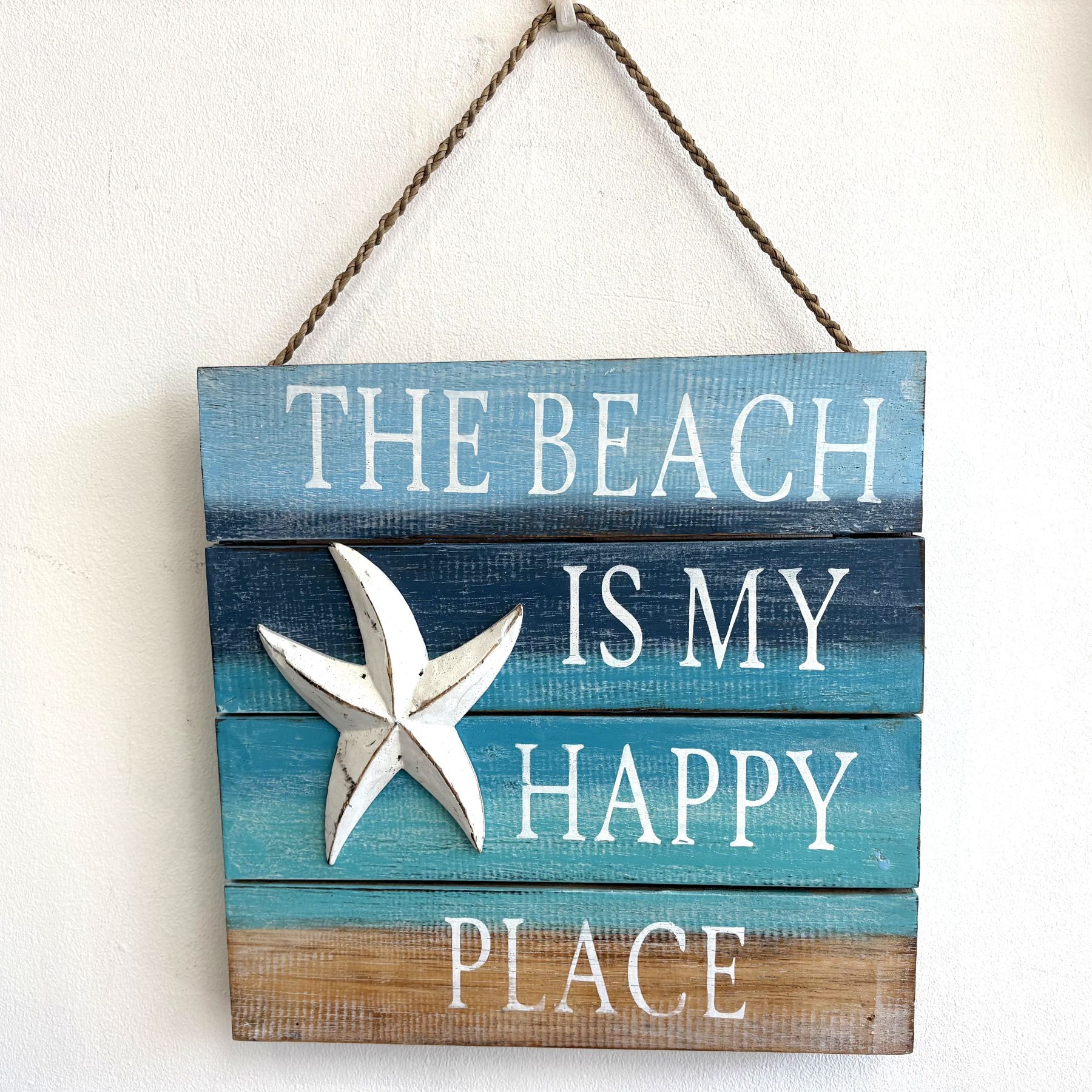 The Beach Is My Happy Place Starfish Hanging Sign
