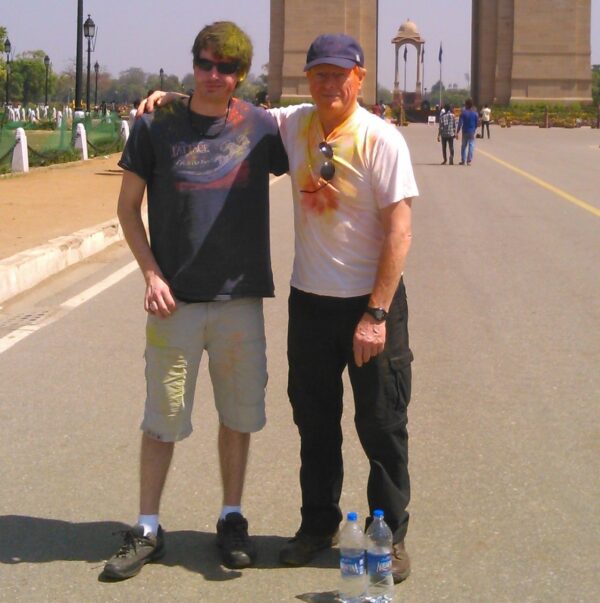Sam Birtwistle and his Dad on their India Fair Trade Trip