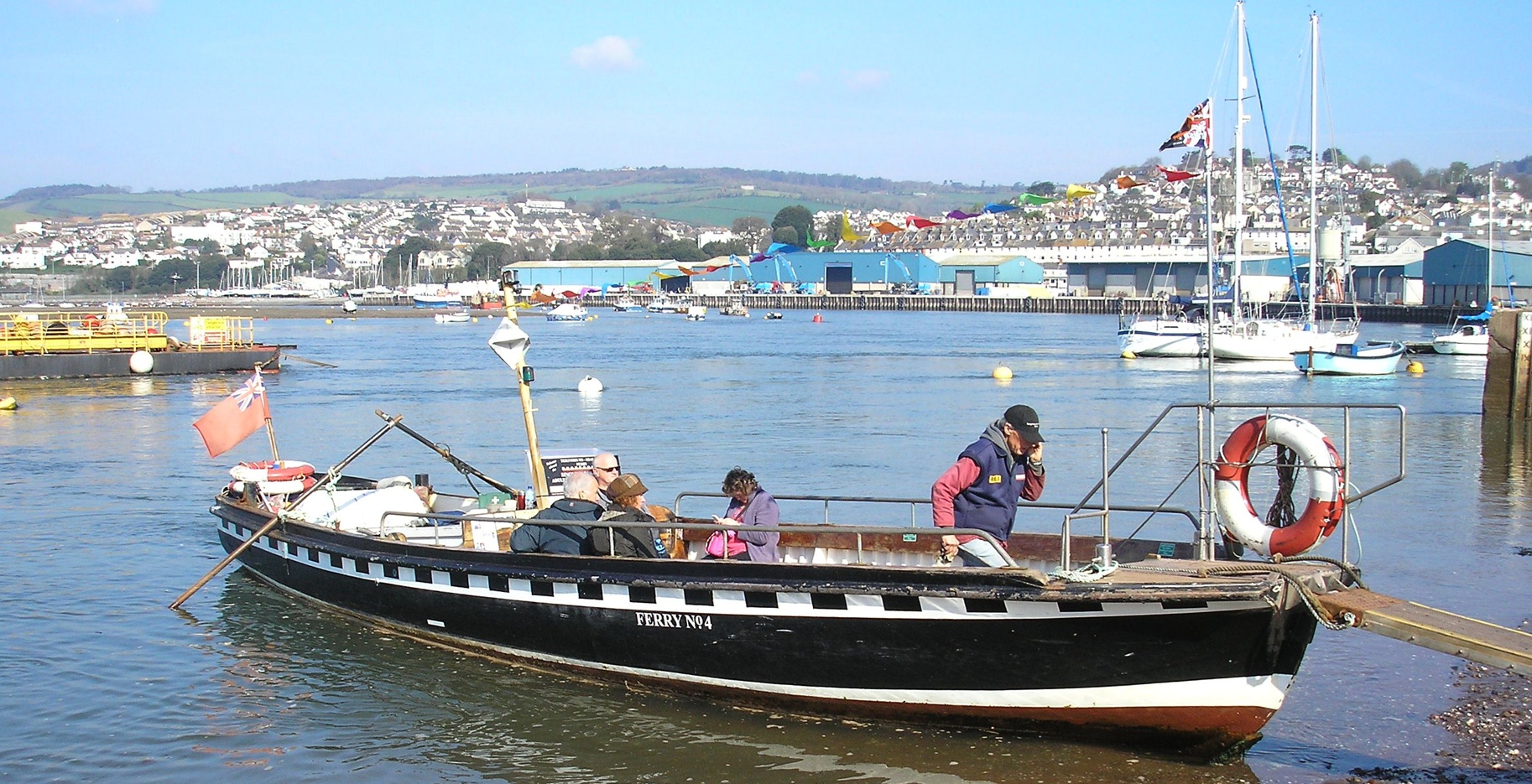 Shaldon Ferry crossing the River Teign between Teignmouth and Shaldon