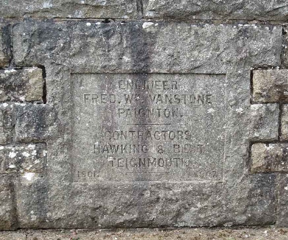 The Venford Reservoir Plaque on Dartmoor Built by Hawking and Best